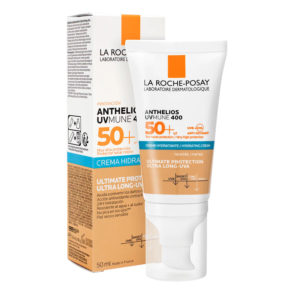 Anthelios UVMUNE 400 Crema Hidratante con Color FPS50+